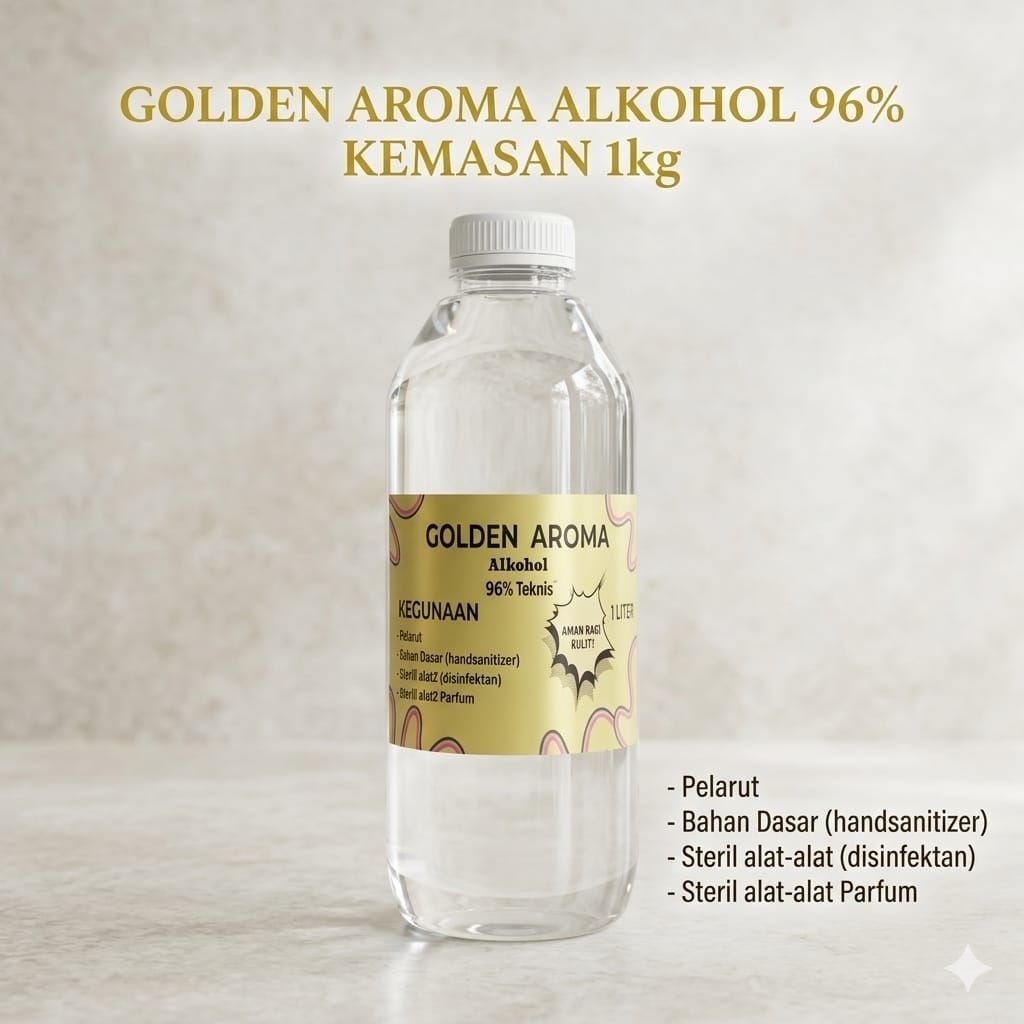 KEMASAN 1 LITER 96%/GOLDEN TEKNIS/METANOL/CAMPURAN PARFUM/CUCI