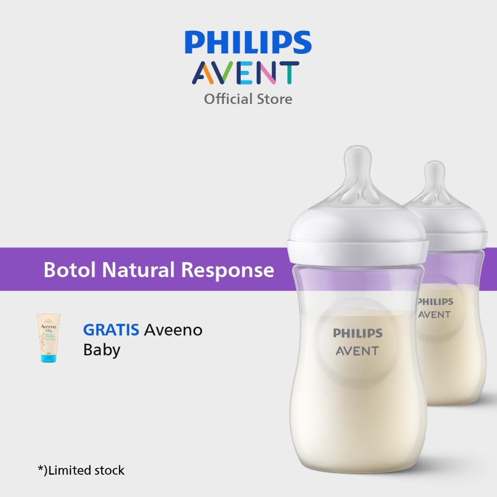 Philips Avent | Botol Susu Bayi | Natural Response | Dot Seperti Payudara Ibu | 125 ml | Twin | SCY9