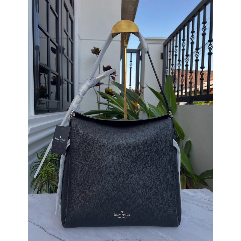 Butikmamaw - KS Dumpling Large Shoulder Bag Leather Black Authentic 100%