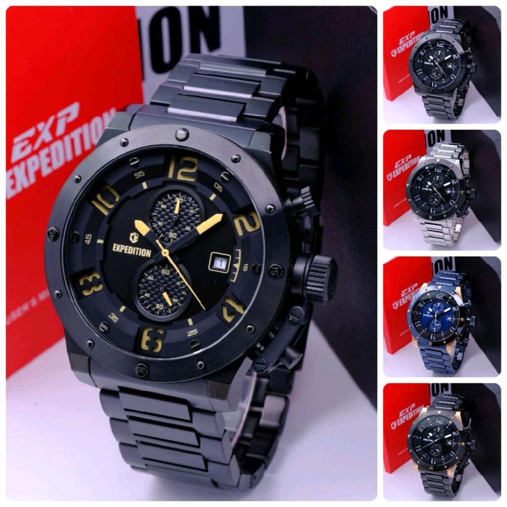 JAM TANGAN PRIA EXPEDITION E 6381 E6381 BLACK ORIGINAL GARANSI RESMI TERMURAH