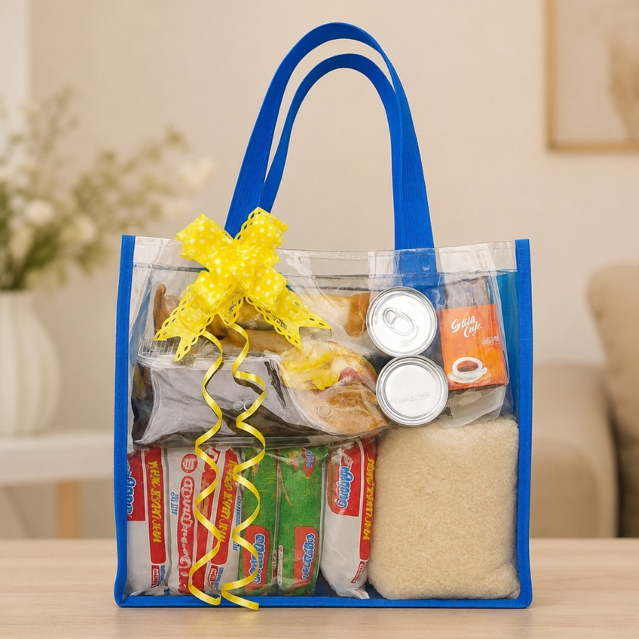 Goodie bag JUMBO Tas SEMBAKO hamper Hampers tote bag MIKA kain Ultah tas souvenir Tas Mika TRANSPARA