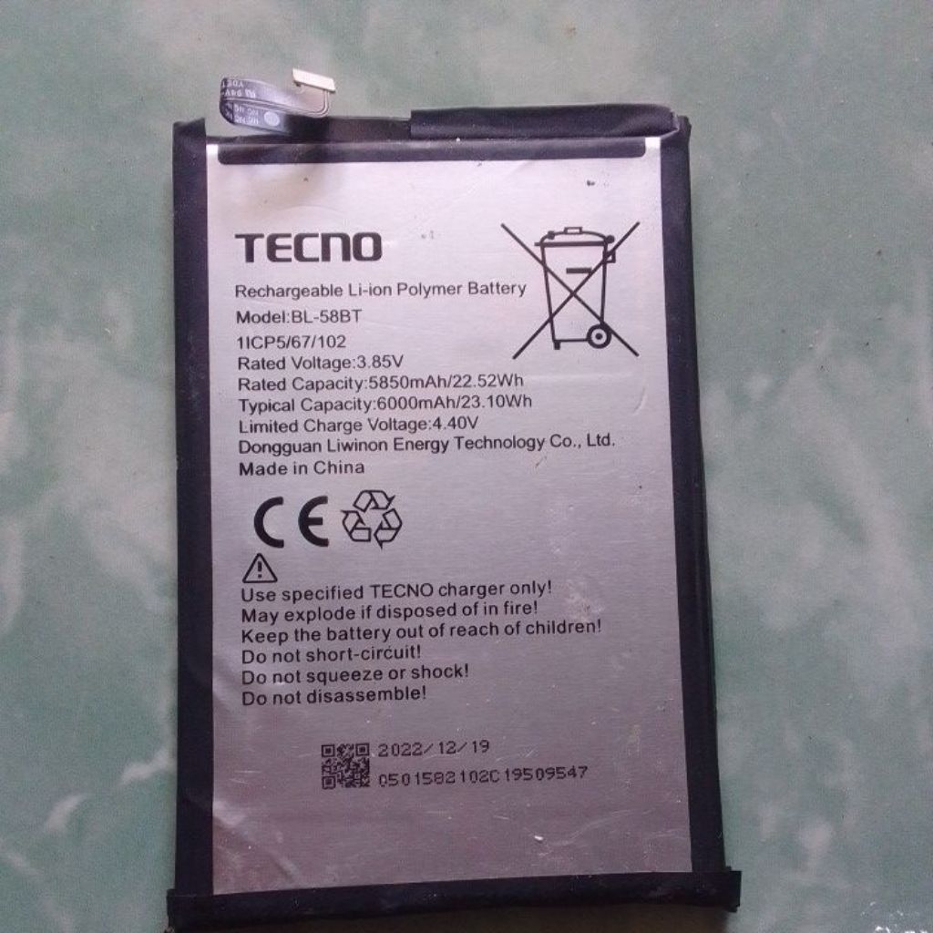 batre bl-58bt Hp Tecno Pova 4 LG7n/ & Pova LD7/ & Neo LE6/ & Pouvoir 4 LC7 /& Pouvoir4 Pro/seken