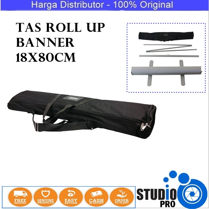 Tas Roll Up Banner 18x80cm spanduk gulung tas dudukan banner kemasan