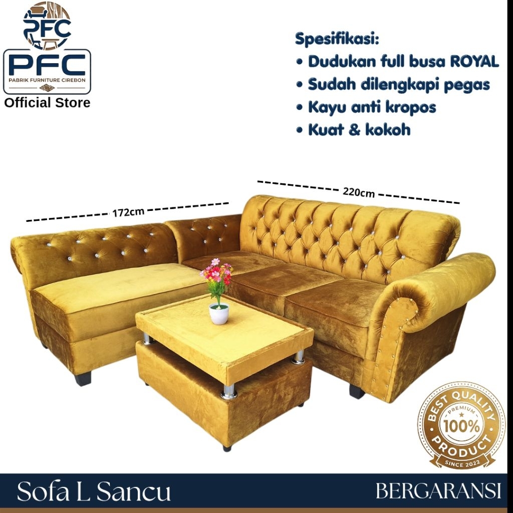 Sofa L Sancu Kursi Tamu Minimalis Termurah Cirebon Tegal Semarang
