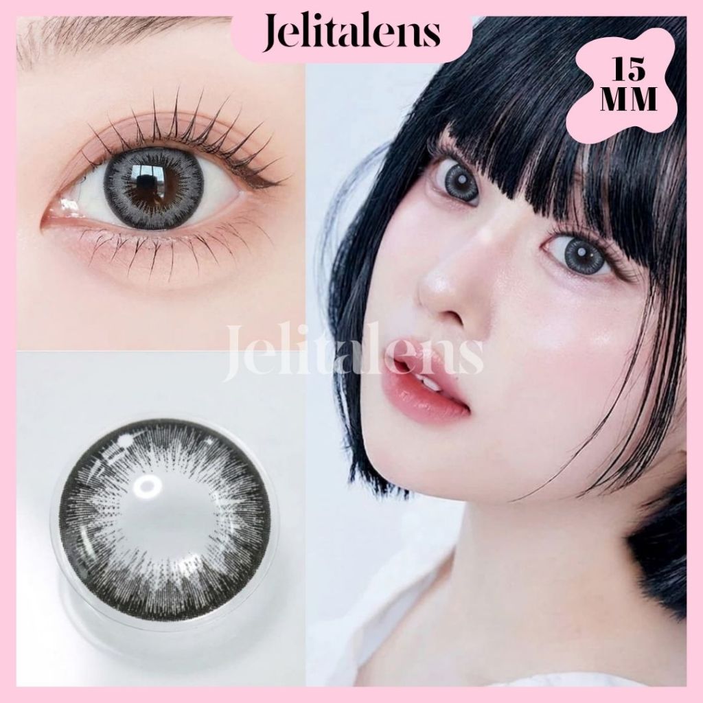 J126 Softlens Abu-Abu Grey 16 MM Mata Boneka Big Eye Normal Minus / Softlens Grey / Softlens / Sofle