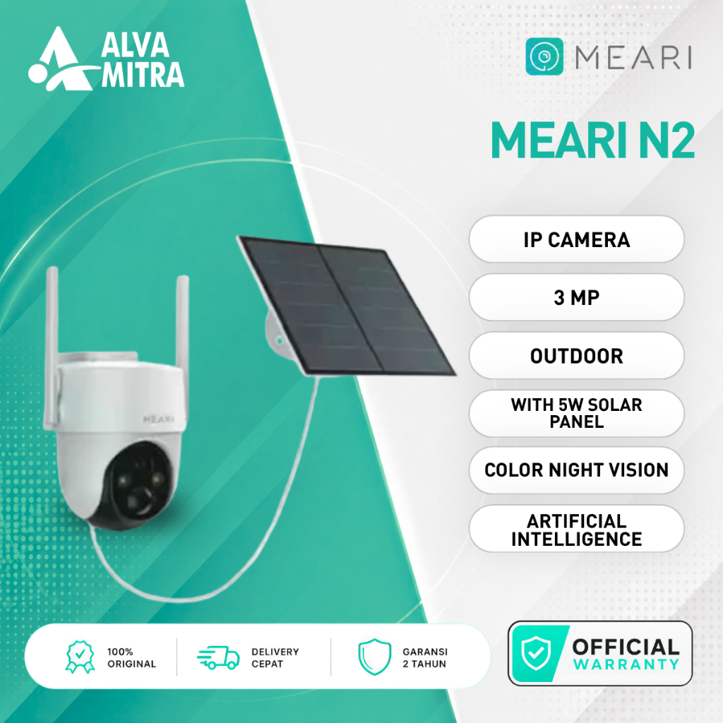 Meari N2 CCTV WiFi Solar Panel 3MP Bebas Listrik & Free Cloud Storage
