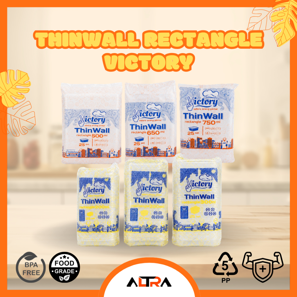 Thinwall Rectangle Victory | Thinwall Persegi Victory | Thinwall 200ml | Thinwall 250ml | Thinwall 3