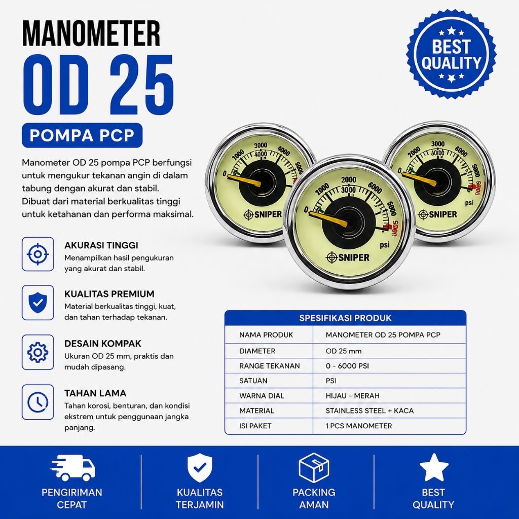 Manometer Sniper PCP | Mano 3500 Psi PCP | Mano PCP | Manometer PCP | Manometer 3500 Psi Uk 25