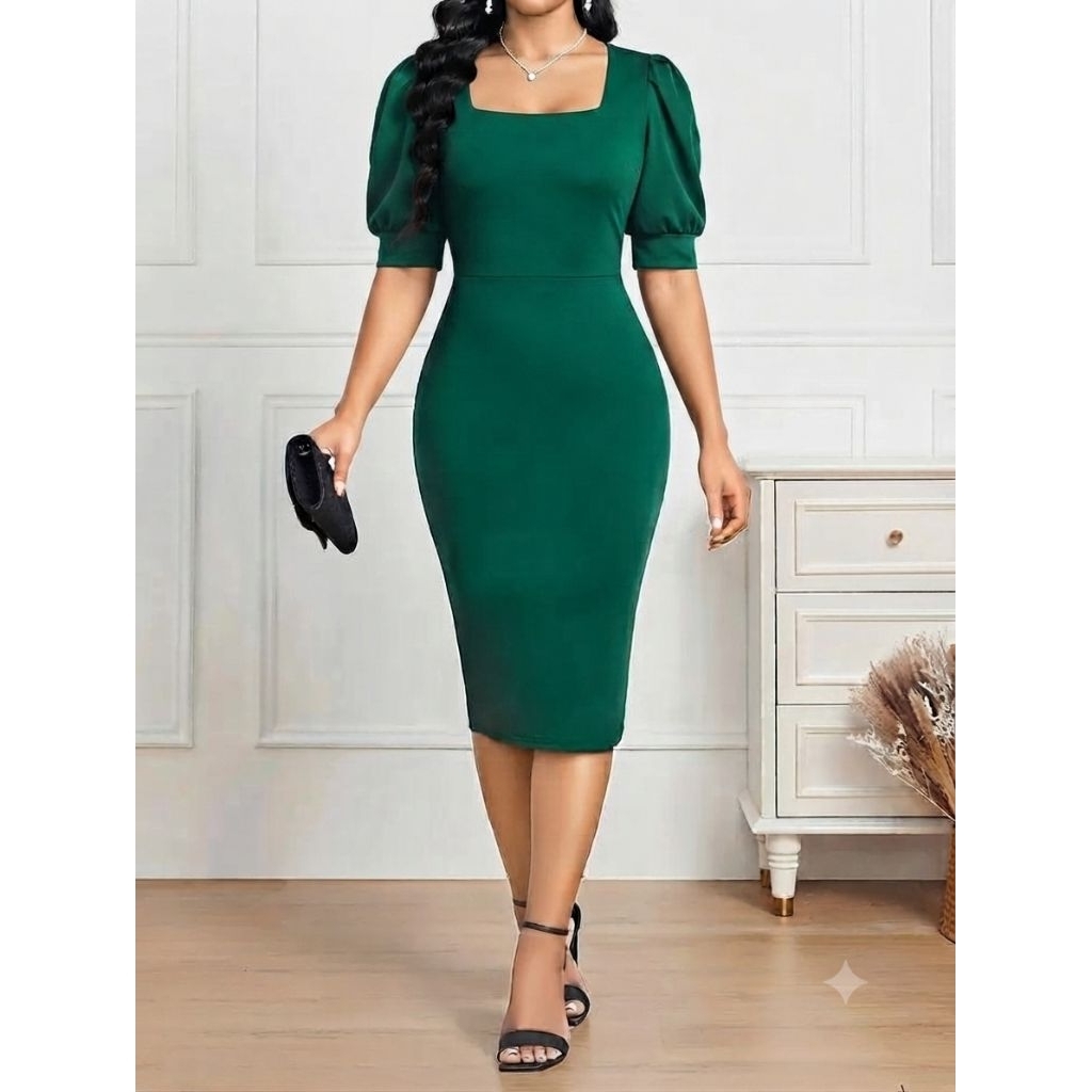 dress style korea/midi dress nova/terbaru2026 bahan secuba premium