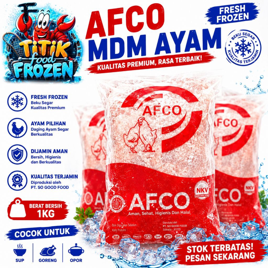 Titik Frozen | Afco MDM Ayam 1Kg Frozen Food MDM Ayam Halal Beku Cocok Bakso Nugget Sosis