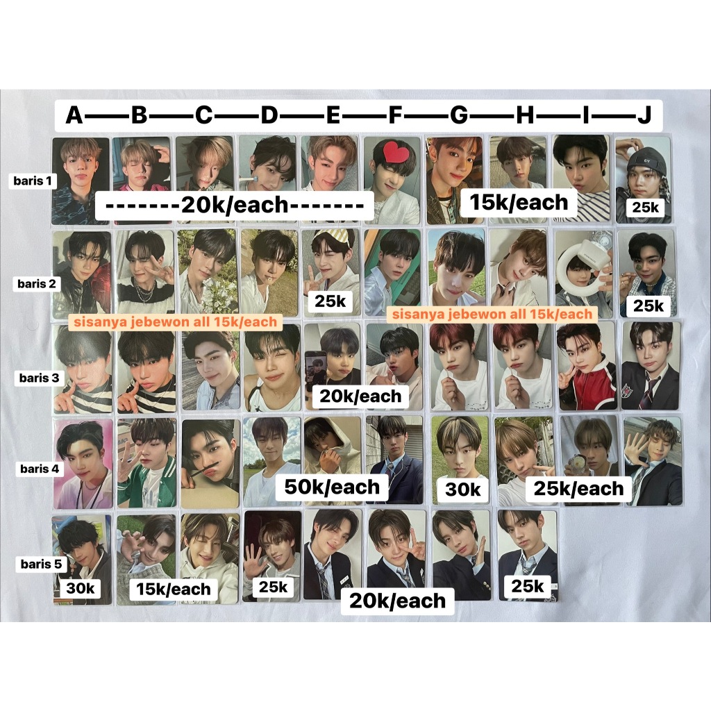 PHOTOCARD PC OFFICIAL ALBUM ZEROBASEONE ZB1 AN2BLE ZHANGHAO GUNWOOK HANBIN GYUVIN TWS DOHOON KYUNGMI