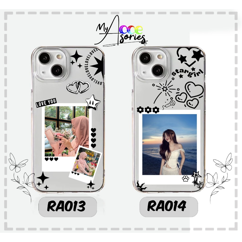 Custom Case P0laroid Transparan Couple Request Foto Sendiri Softcase Tpu Custom