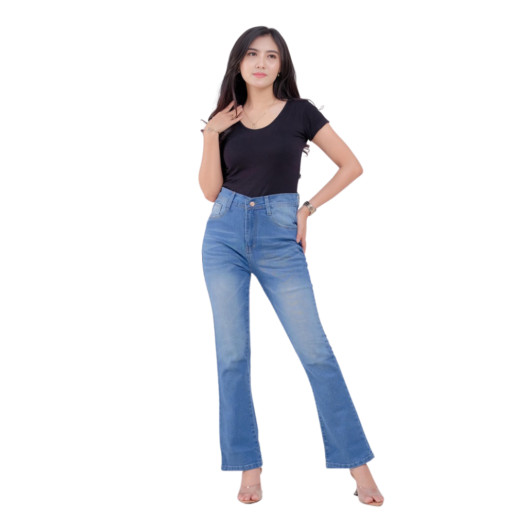 Wyclef Denim - Jeans Highwaist Wanita Kulot