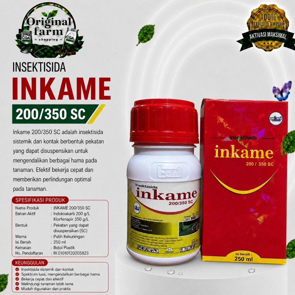 Insektisida INKAME 200/350SC (250 ml) - Khusus Ulat Bor/Buah (produk Asli/Ori hanya disini-PERHATIKA
