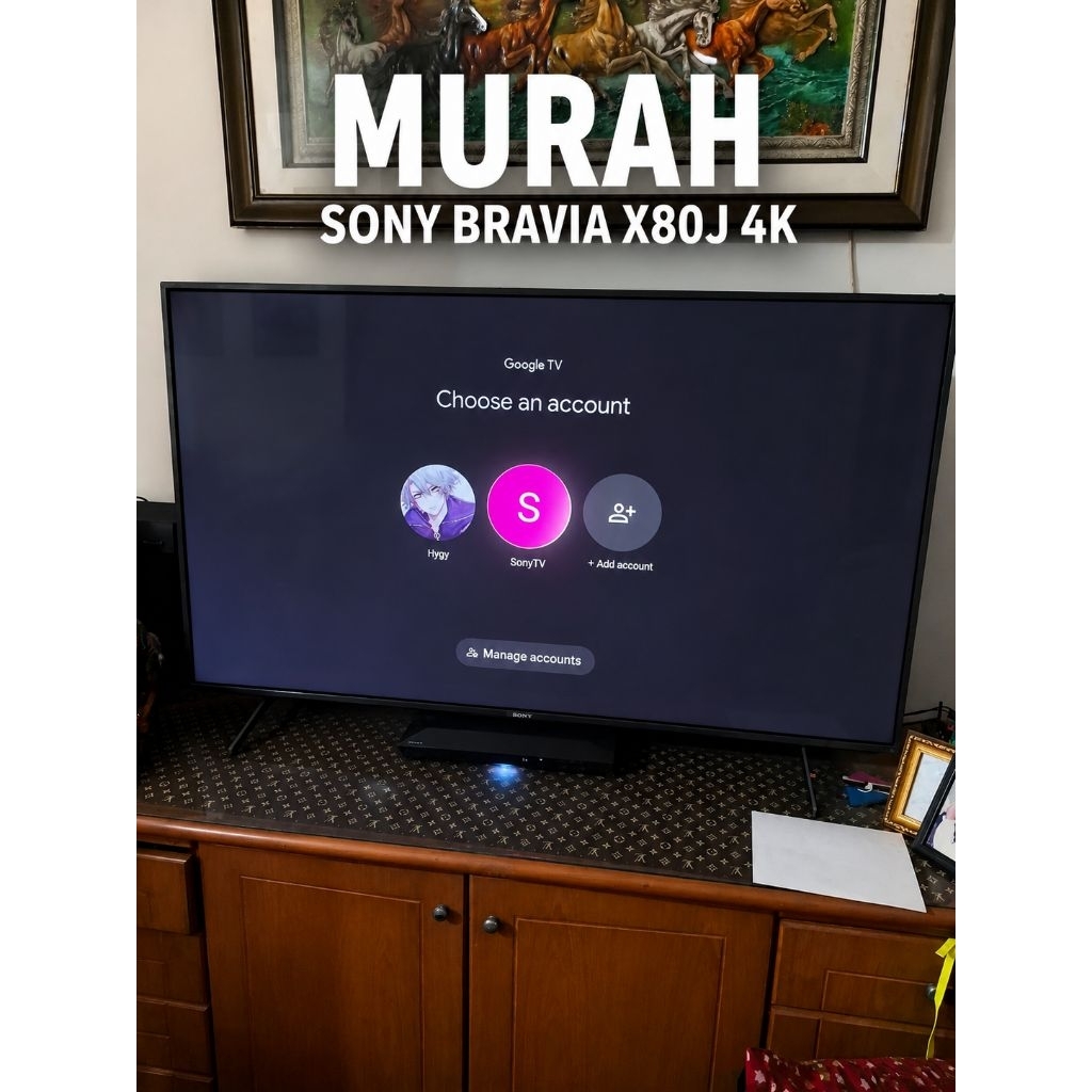 SONY Bravia X80J 4K HDR 65 Inch, Smart TV KD-65X80J BEKAS