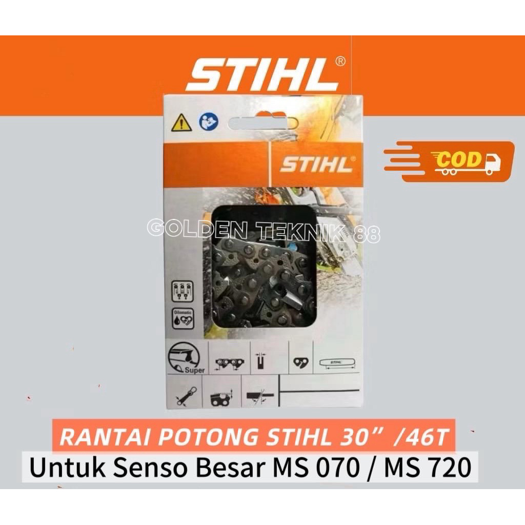 Rantai Bar Chainsaw 30 inch 46T untuk Chainsaw Besar Stihl MS 070 .Rantai Senso 30"/46T untuk Chains