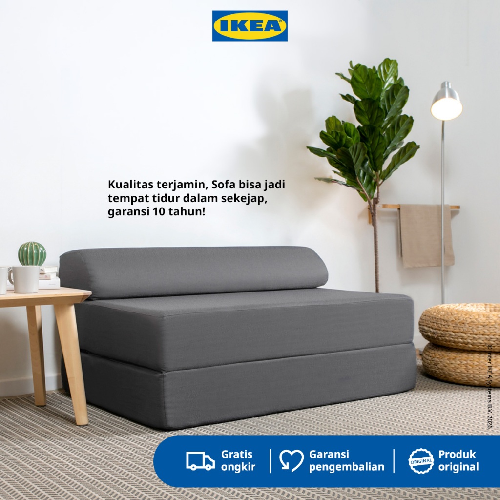 IKEA NYKIL Sofa Bed Abu-Abu Tua 2 Dudukan Minimalis