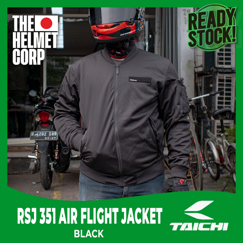 JACKET TAICHI RSJ 351 AIR FLIGHT JACKET BLACK FULL JACKET MESH RIDING JAKET MOTOR TAICHI