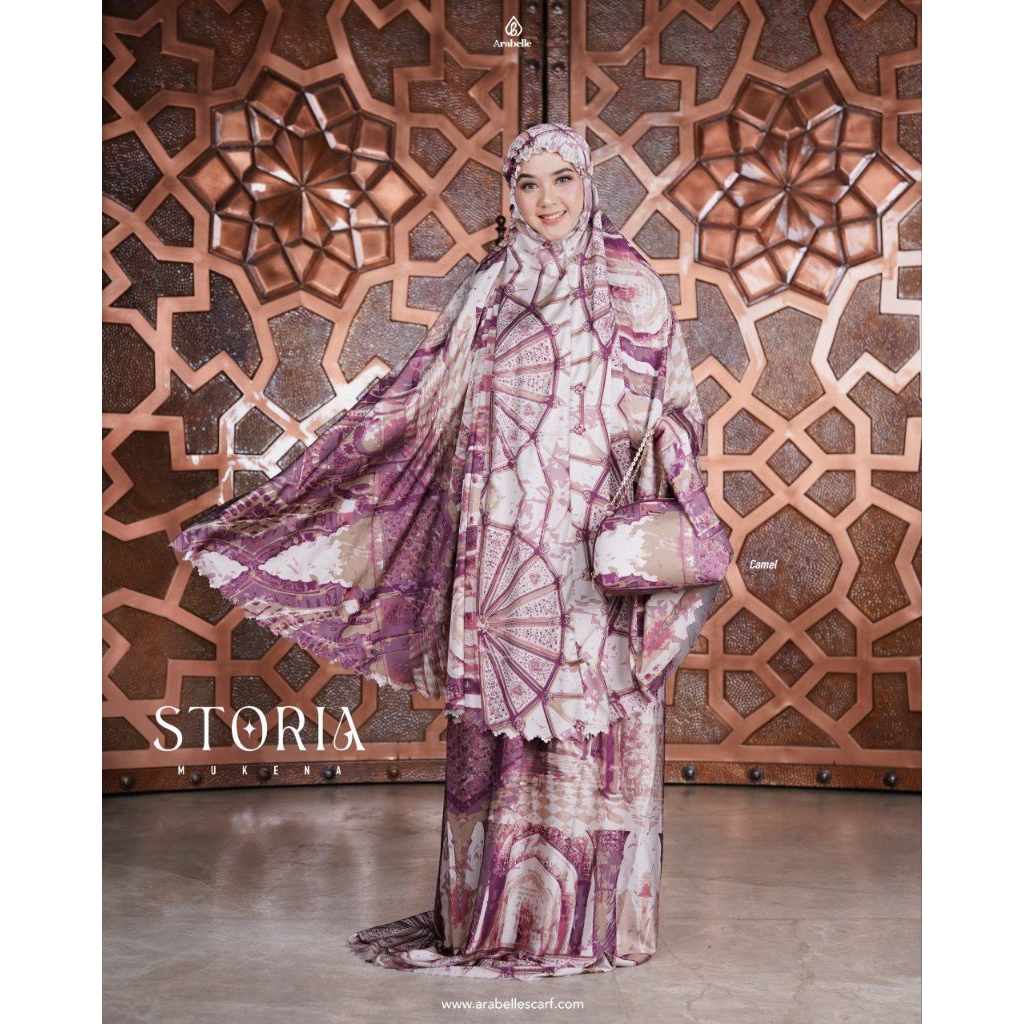 ARABELLE SCARF SERIES STORIA MUKENA MATT SILK PREMIUM BY ARABELLE SCRAF OFFICIAL SHOP KUDUS