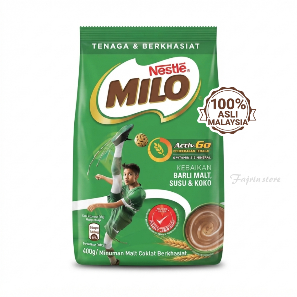 Milo Susu Coklat Bubuk Asli Malaysia 400 Gram - Sumber Tenaga, Protein, dan Kalsium