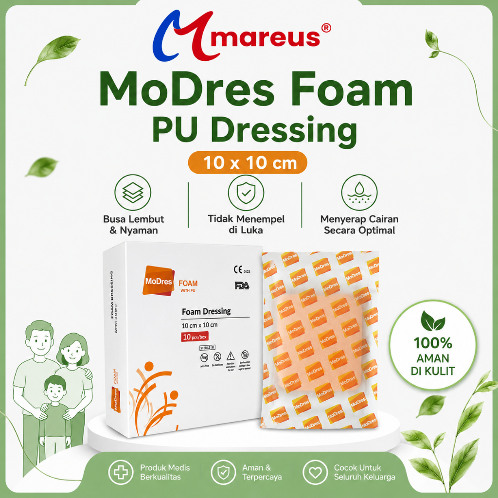 Termurah Modres Foam Dressing with PU 10x10 (Harga 1 box)/Modres/Modres Foam/Modes/plesterluka