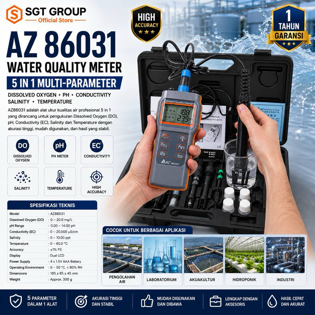 Water Meter 5 in 1 Quality Meter AZ Instrument 86031 / AZ86031 ( ORIGINAL )