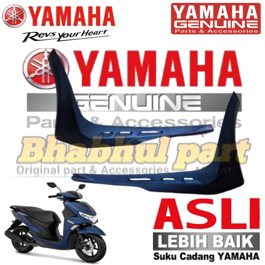 MOLE, SIDE COVER BODY BAWAH SAMPING PIJAKAN KAKI FREEGO 125 BIRU DOFF KANAN KIRI ORI YGP 1B5D-F171L-