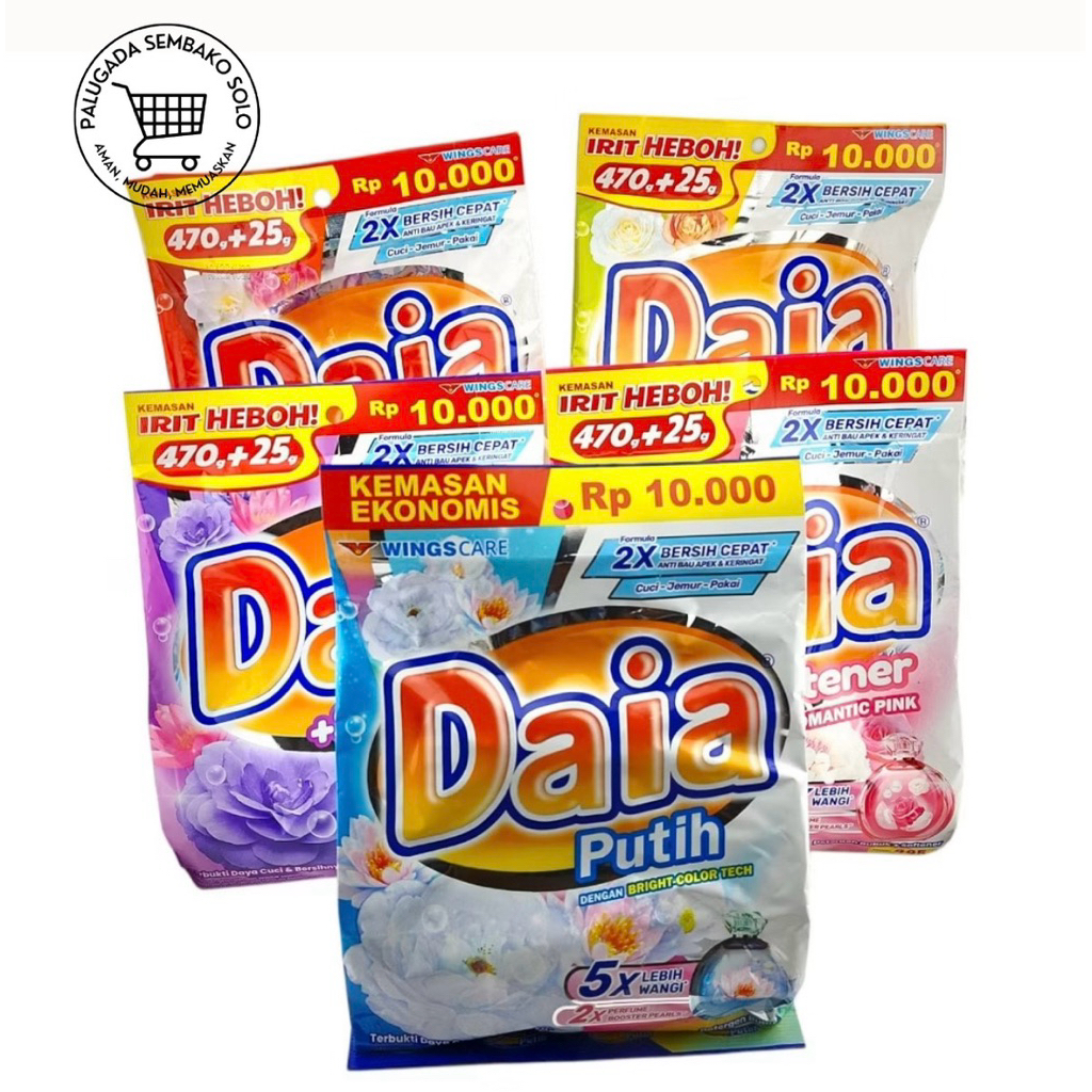 Daia Detergen Bubuk isi 495gram 10ribuan - Wangi, Tahan Lama, Busa Melimpah