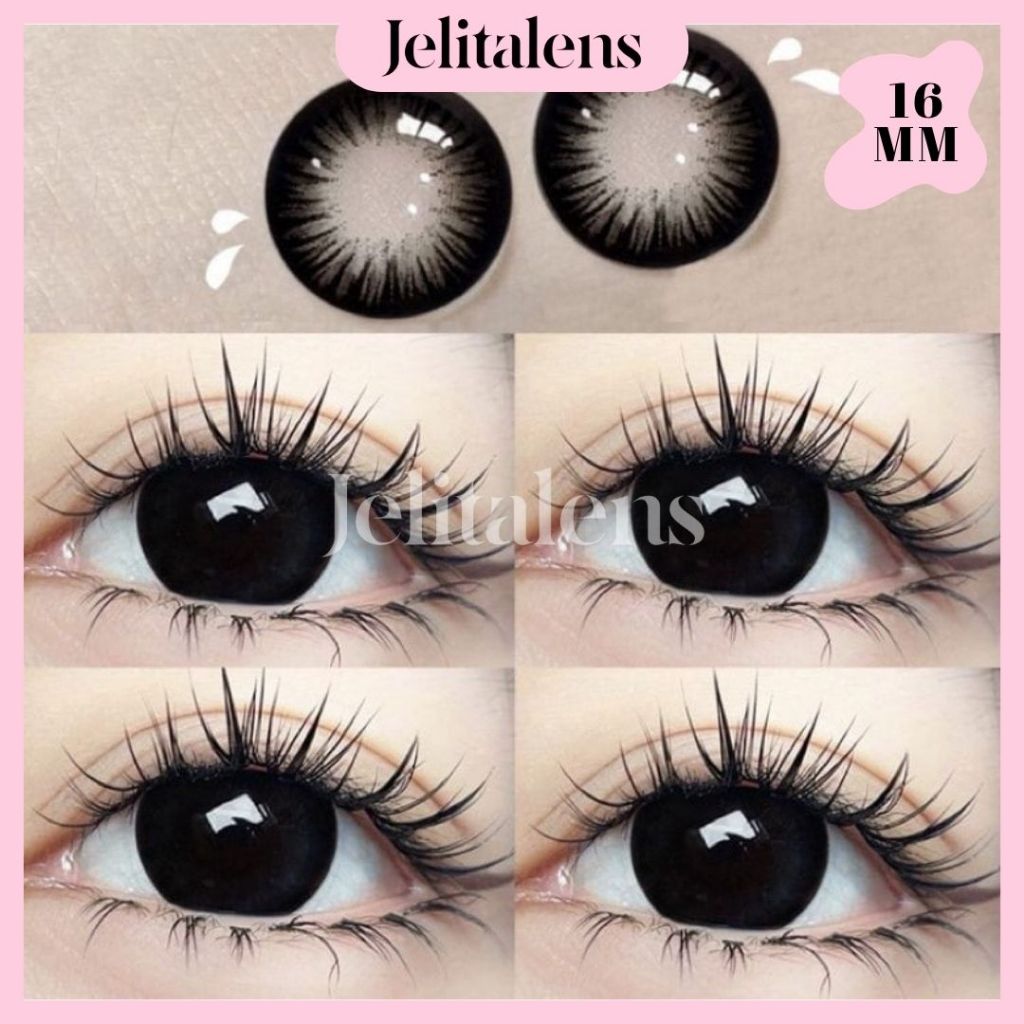 JSOFTLENS MIX3 Softlens Hitam Ke Abu Abuan Premium 14,5 MM  Normal & Minus / Softlens Grey / Softlen