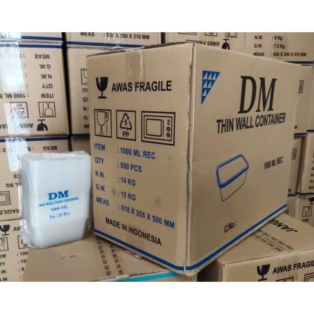 THINWALL DM RECTANGLE 500ML 650ML 750ML 1000ML PER DUS ISI 500PCS