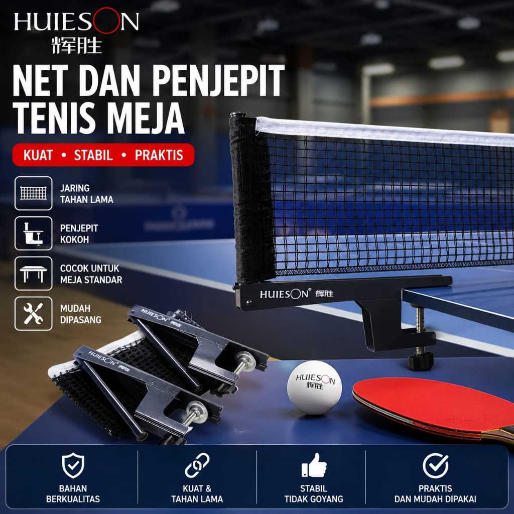 HUIESON Net Pingpong ORIGINAL Tiang+net tenis meja