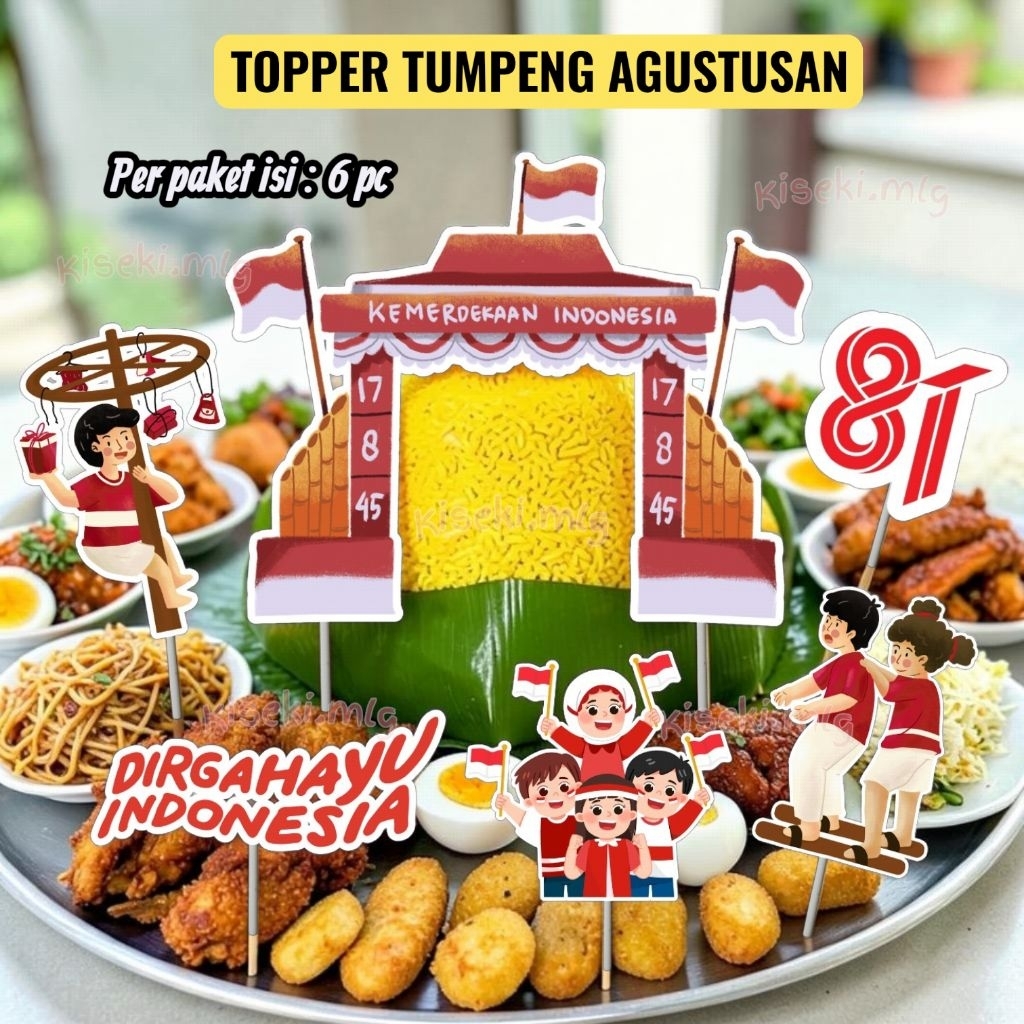 Topper Tumpeng Agustusan Kemerdekaan Dirgahayu Indonesia