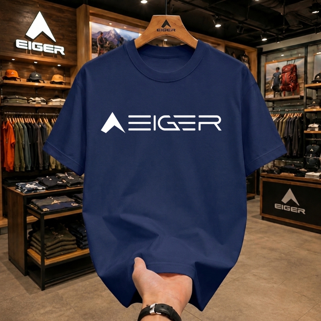 Kaos Eiger Putih T-shirt Daily Wear Hangout / Kaos Unisex Eiger Adventure Cocok untuk Santai & Aktiv