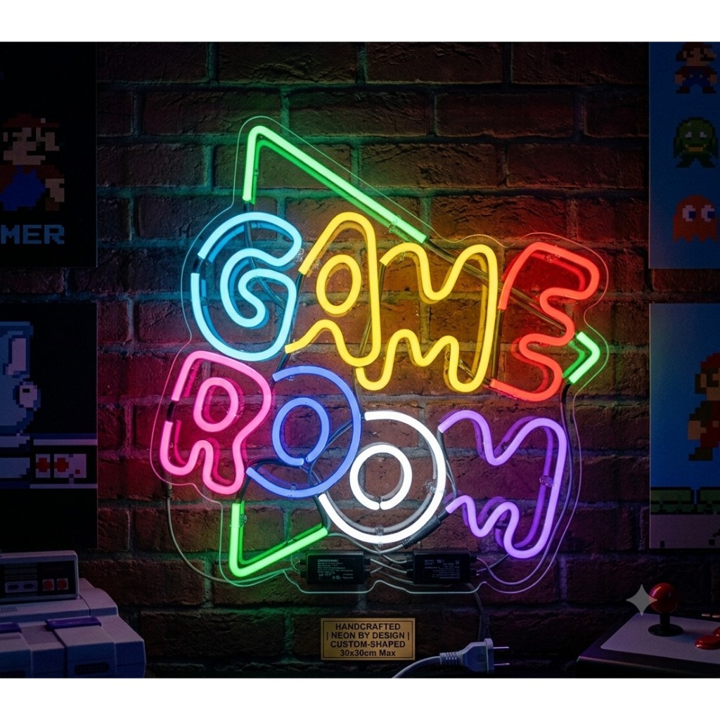 PRE-ORDER Neon Flex / Neon Sign Custom Logo Stik PS 5 / Hiasan Rental PS dan Ruangan Game
