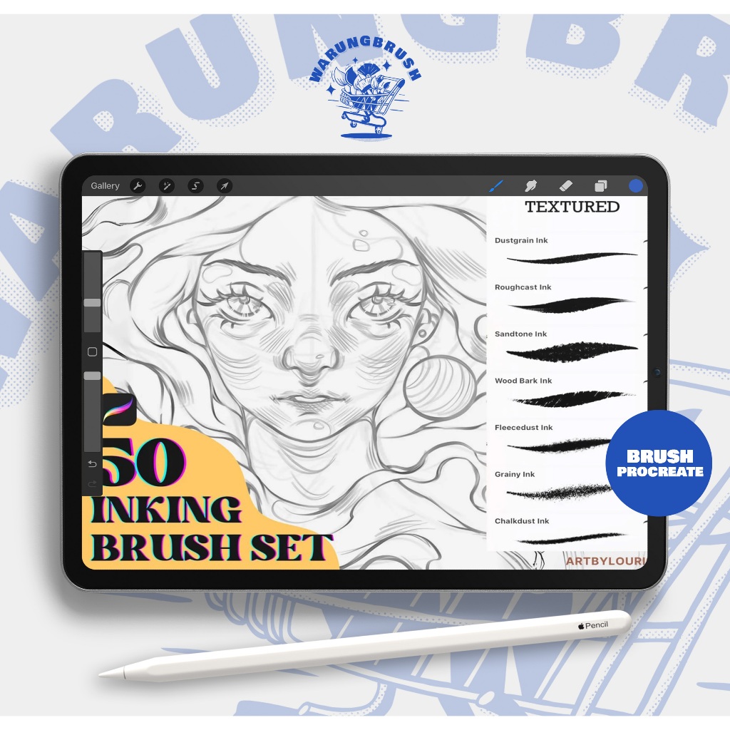 50 Ink Brushes for Procreate BP00617