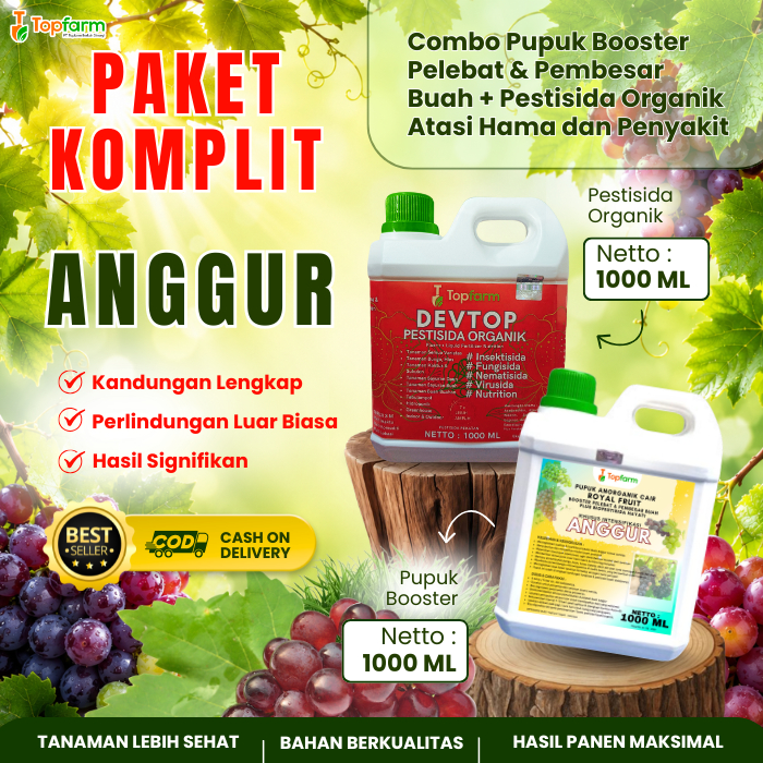 Pupuk Anggur Cepat Berbuah / Pupuk Pelebat Buah Anggur / Pupuk Topfarm / Pestisida Obat Pembasmi Ham