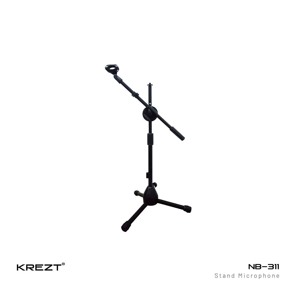 Stand Mic Pendek Meja Krezt NB 311 Original Boom Straight Tripod Mikrofon