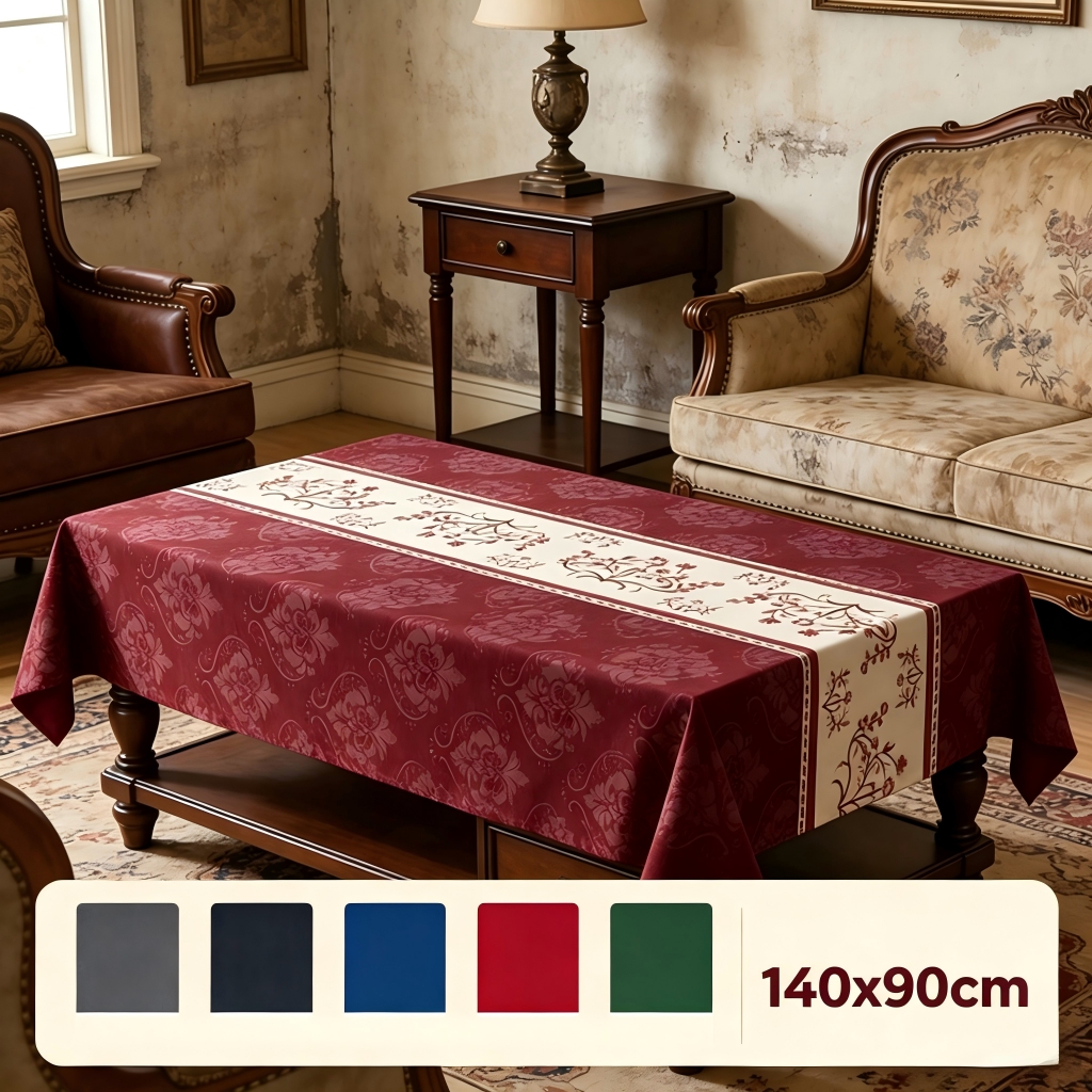Taplak Meja Oval Makan Tahan Air Ukuran 90x140cm/140x180cm/140x220cm Desain Modern Bunga 4 - 6 Kursi