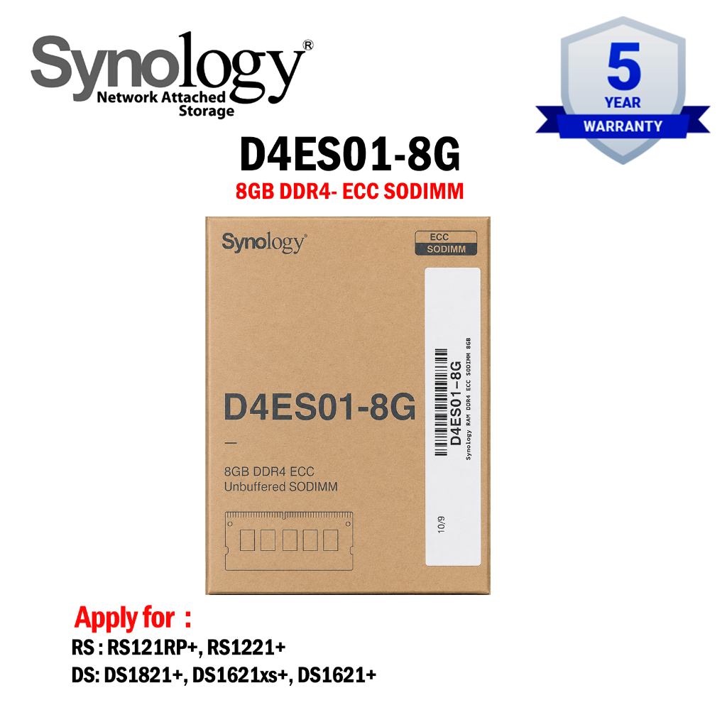 Synology Memory Upgrade D4ES01-8G : 8GB DDR4 ECC SODIMM