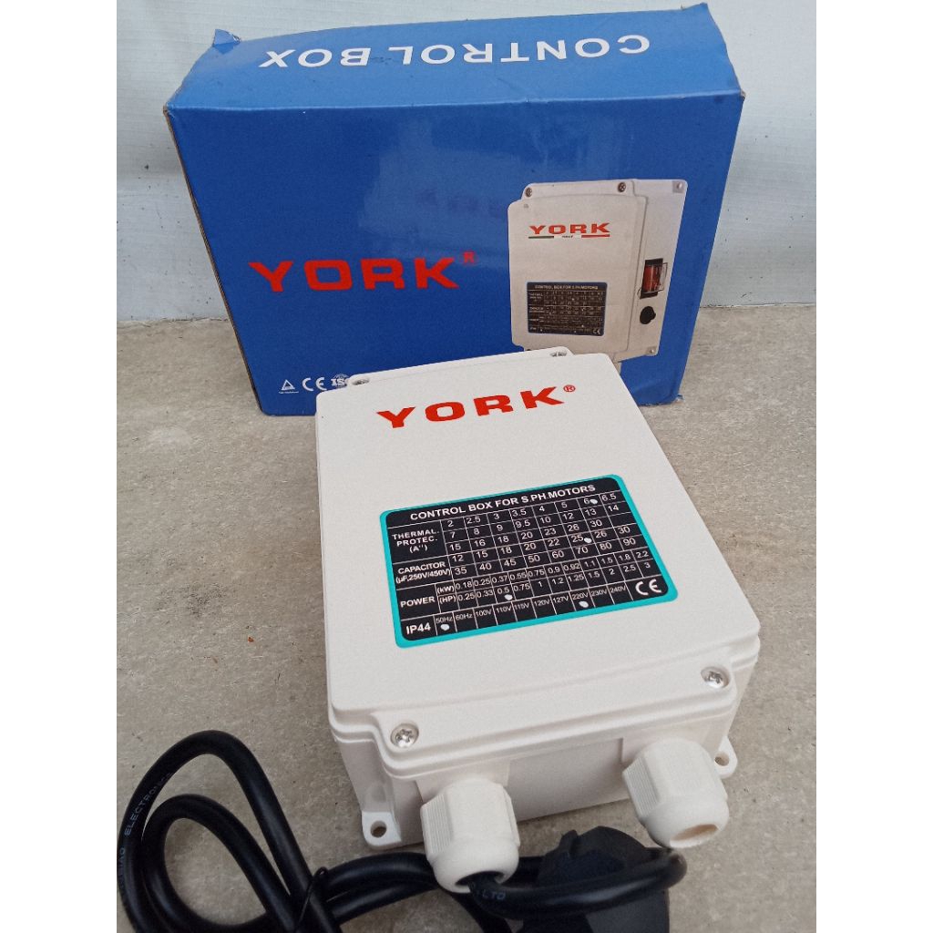 box control pompa air sible york 0,5 HP
