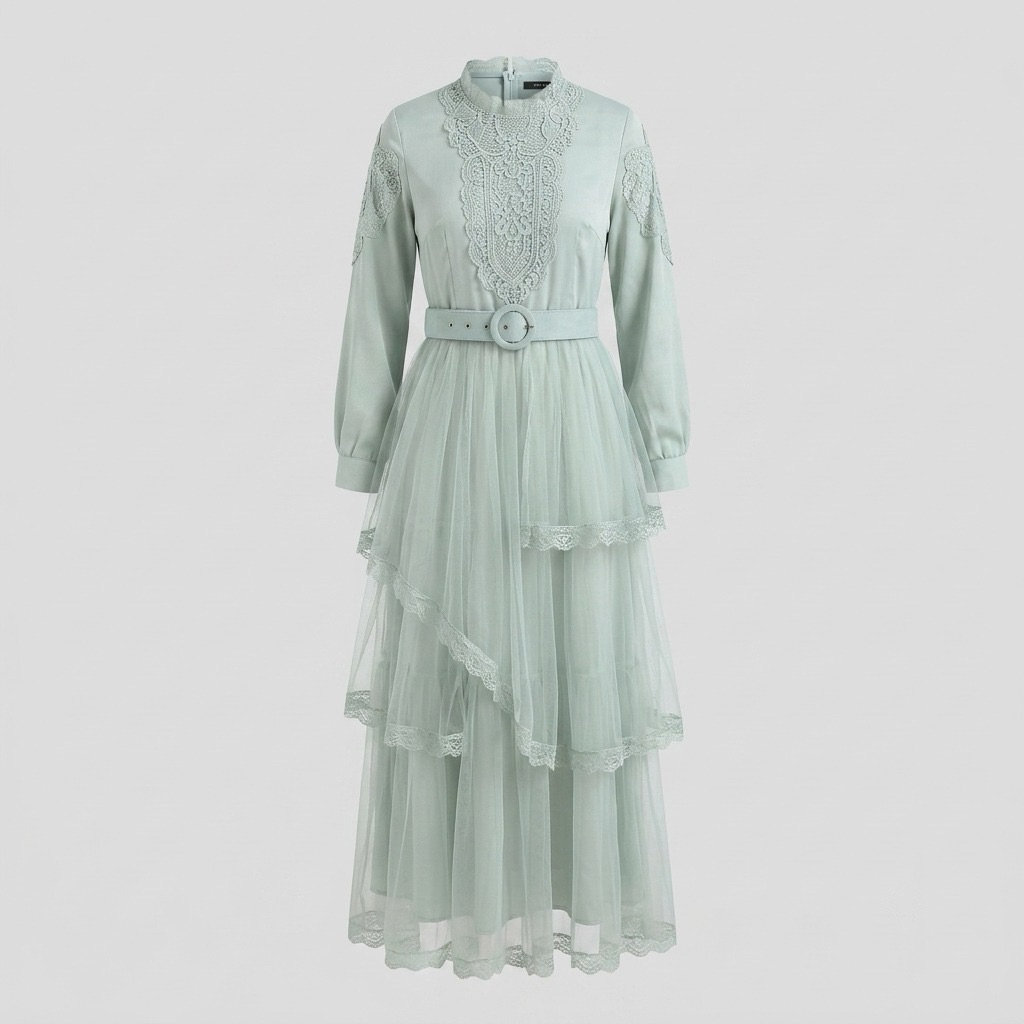 Salena Dress - Dress Vivorie Panjang/Dress Tile Mewah/Dress Pesta/Maxi Dress Lebaran/Dress Tile Rend