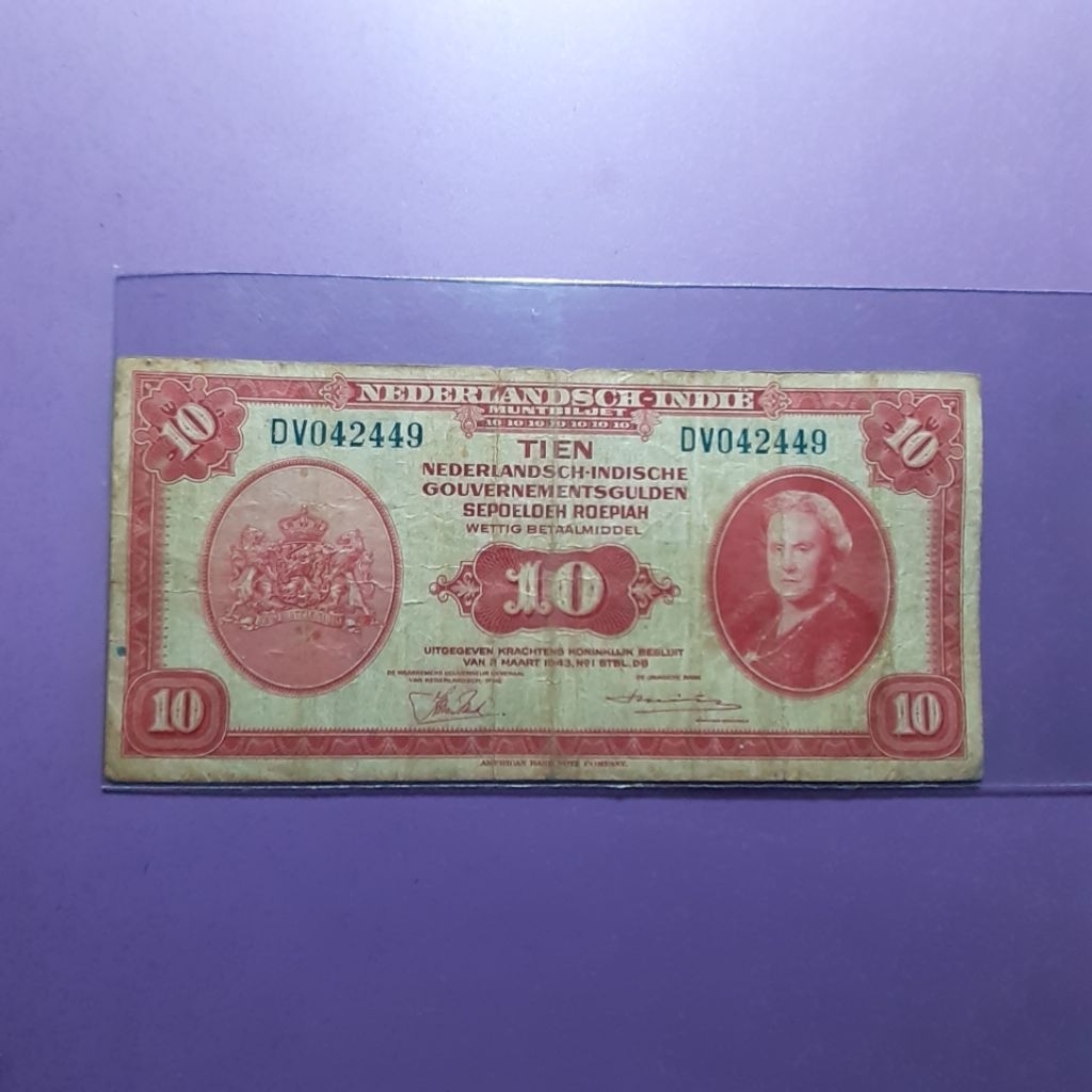 Uang kuno 10 gulden nica