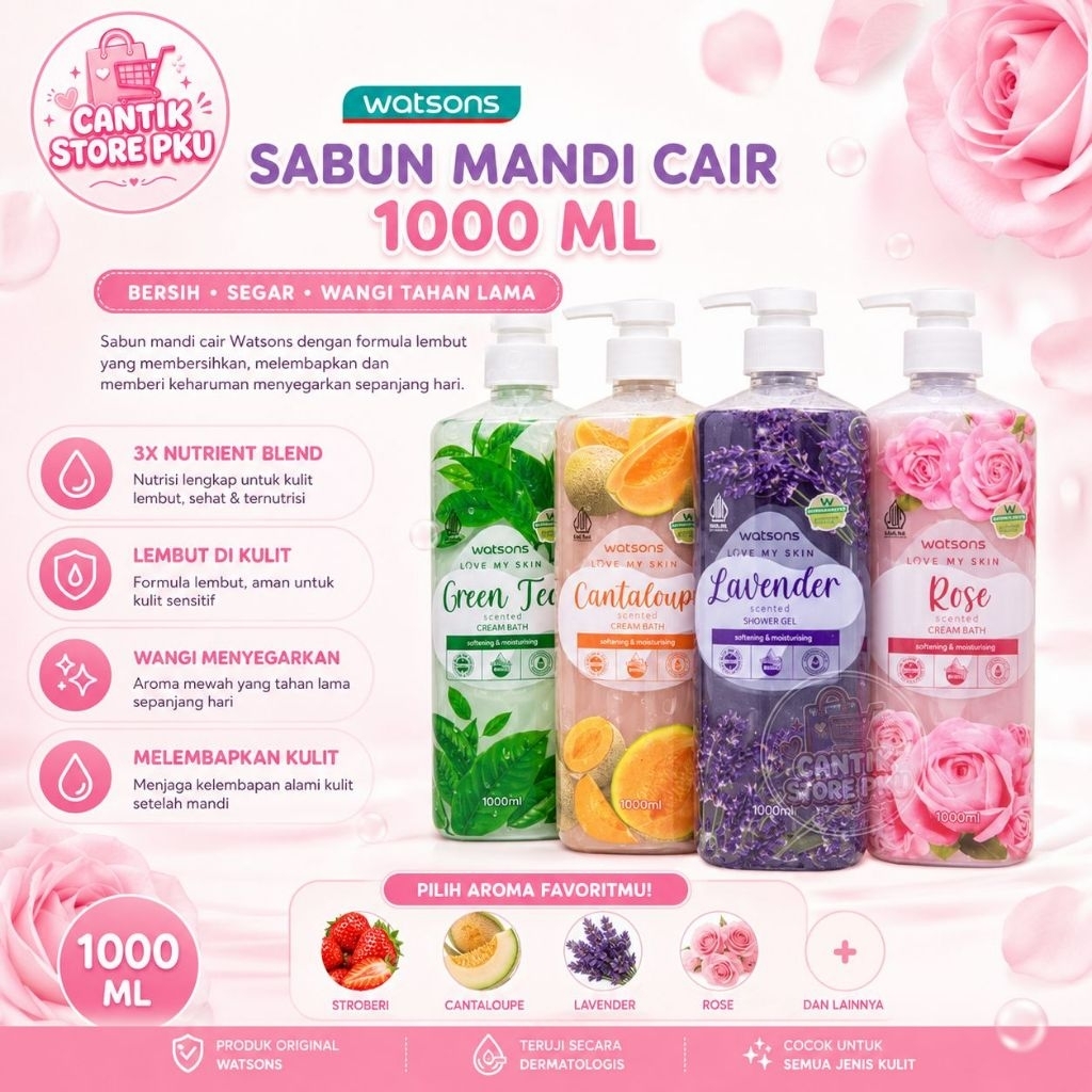 sabun mandi cair Watson 1000ml best seller wangi dan murah