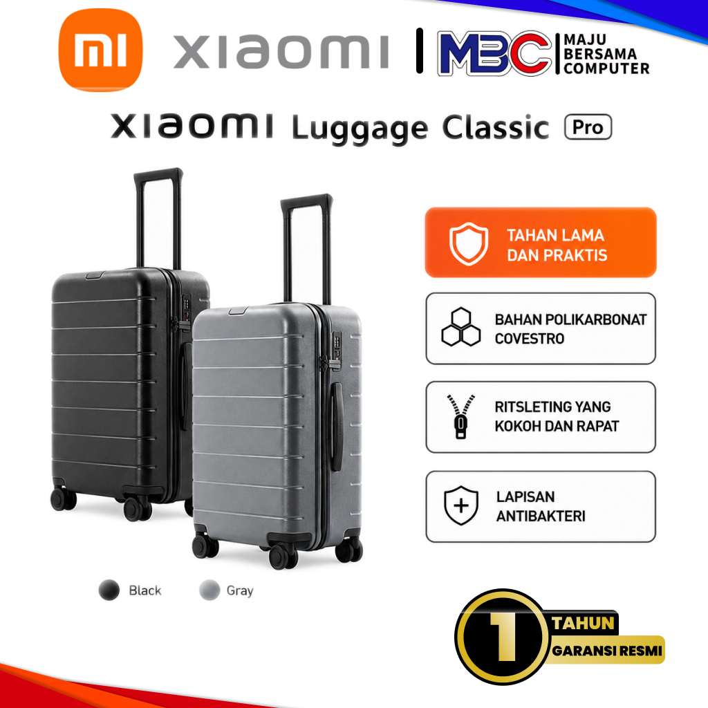 Xiaomi Luggage Classic 20 24 26 28 Inch Kualitas BAGUS Anti Pecah Polikarbonat Covestro - Suit case 