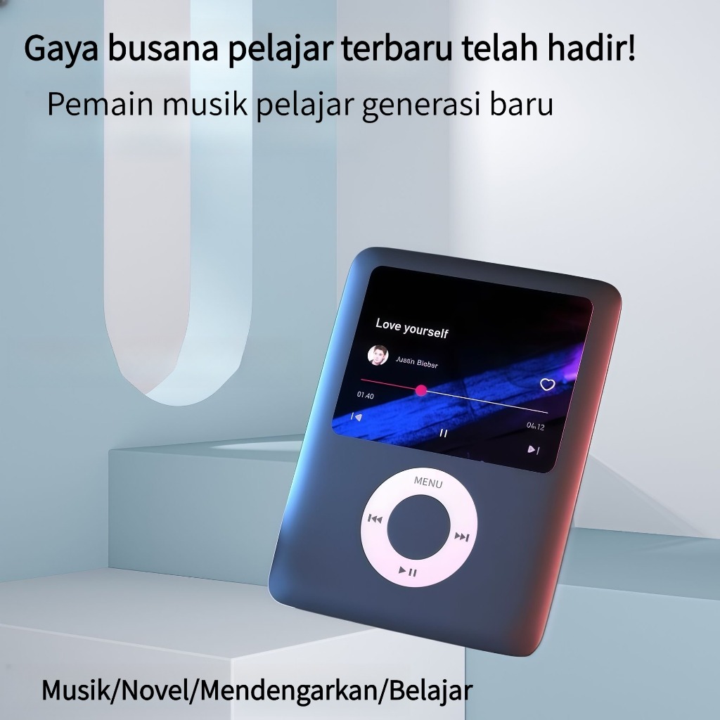 MP3 Player Bluetooth 128GB Layar LCD Portable Pemutar Musik MP4 Speaker Eksternal untuk Pelajar