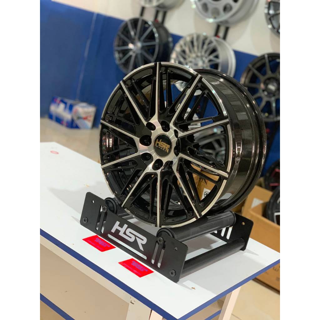 VELG MOBIL HSR R15 LEBAR 6,5 ET 42 WARNA HITAM POLISH