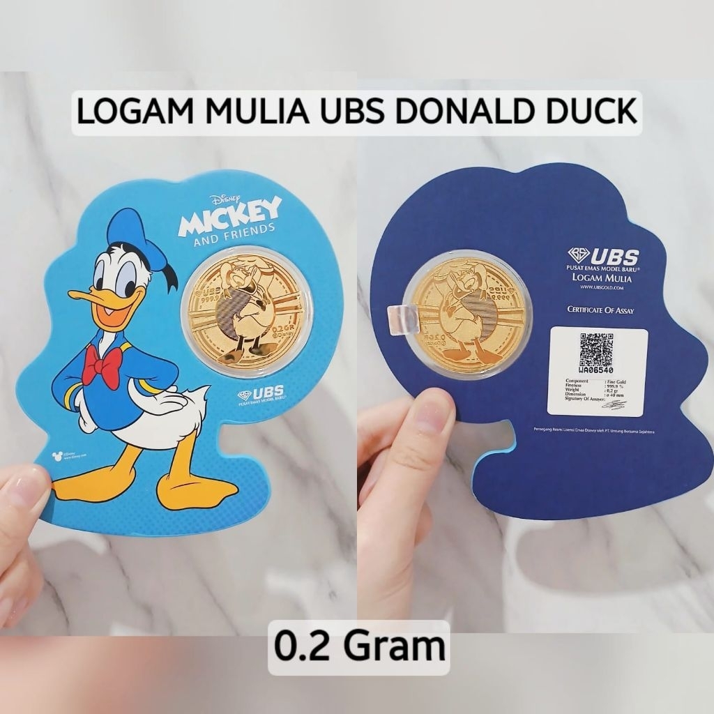 Logam mulis UBS Gold 0.2 gram disney donald duck