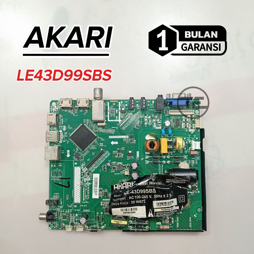 MB AKARI 43D99SBS MESIN TV AKARI 43D99SBS MAINBOARD MOTHERBOARD MODUL MOBO TV LED