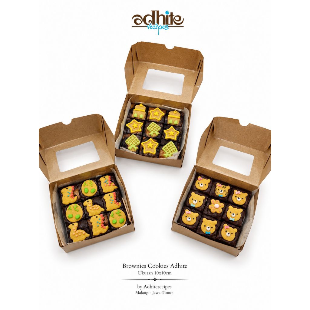 Brownies Fudgy Cookies Hias Icing karakter lucu