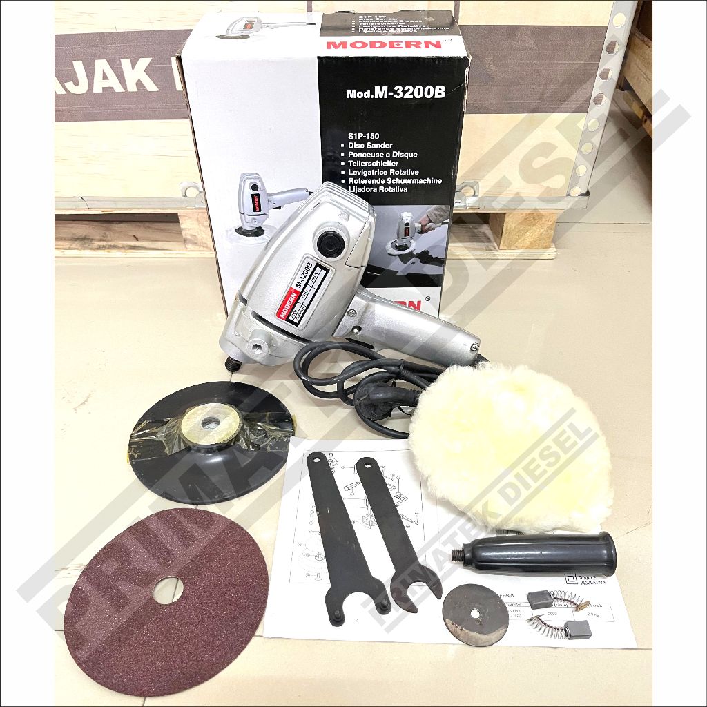 Mesin Poles 7" MODERN M3200B / Alat Polisher Listrik Bodi Body Kendaraan Poles Body Motor Mobil 7 In